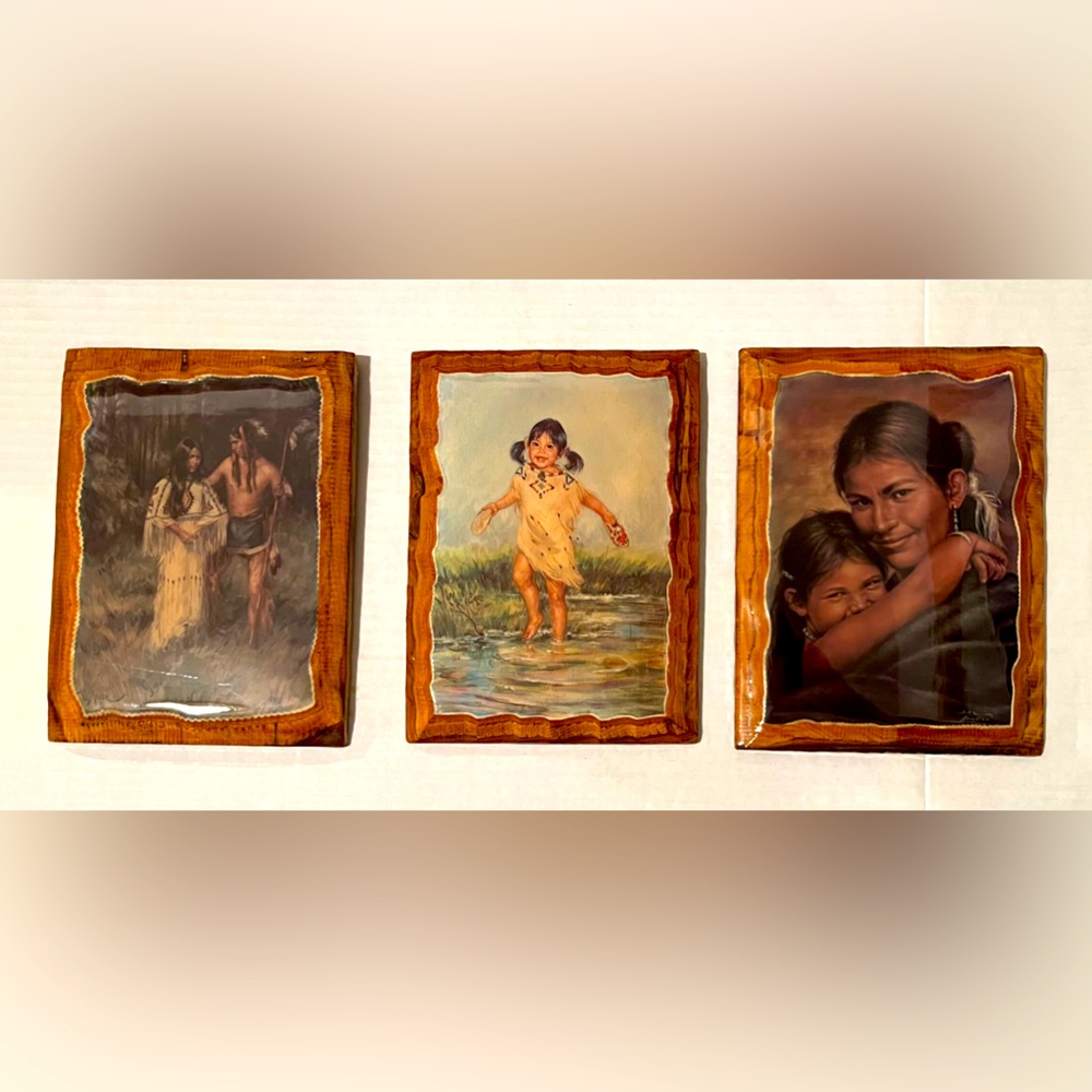Native American Indian Prints, Vintage 1970.  Bundle of 3 Prints.